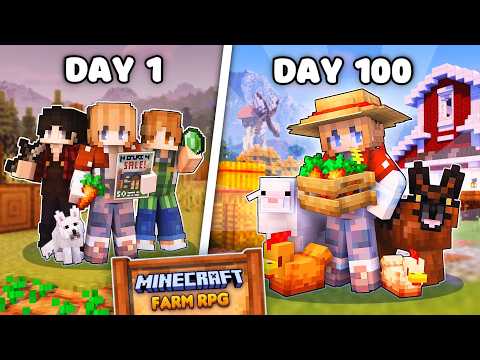 I Spent 100 Days in a Minecraft Farm RPG (Full Movie)