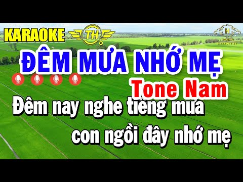 Đêm Mưa Nhớ Mẹ Karaoke Tone Nam ( Am ) Nhạc Sống Siêu Hay | Trọng Hiếu
