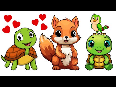 Meet Cute Animals! 🐟🐢🐇🐿️🦜 Fun Adventure for Kids!