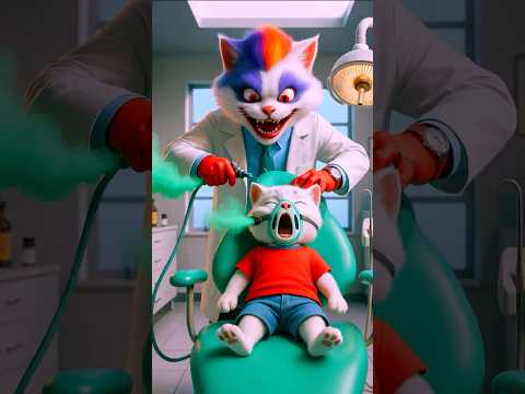 🤡😱 OMG! Kitten goes to the dentist is harmed by clown doctor 👹 turns into a monster cat #cat #story