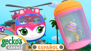 Rescatando el pastel de cumpleaños 🎂🐸 Garaje de Gecko | Carros para niños | Videos educativos