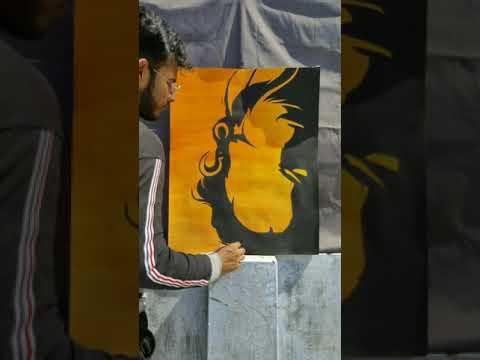 Hanuman ji Reverse painting 🙏 jai shree ram 🙏#shorts #lokartist #drawing #painting #arts #artist