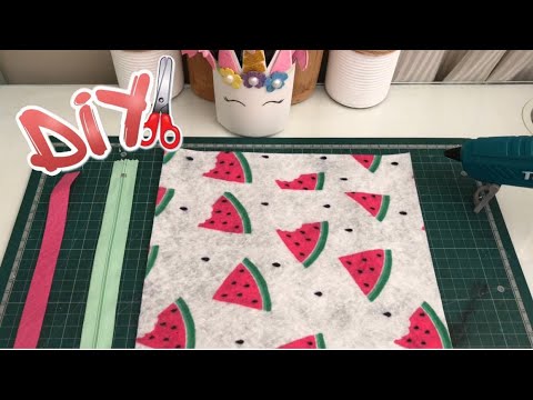 فكرة كيوت للمدرسة بقطعة قماش 🍉 diy school supplies