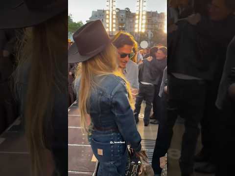 Beyonce & Bradley Cooper together at Pharrell for Louis Vuitton show #beyonce #bradleycooper #paris