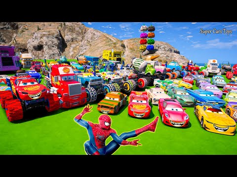 GTA V SPIDERMAN Mods, Cars 3 High Impact McQueen Toys - Epic New Stunt Race For Car Racing Challenge