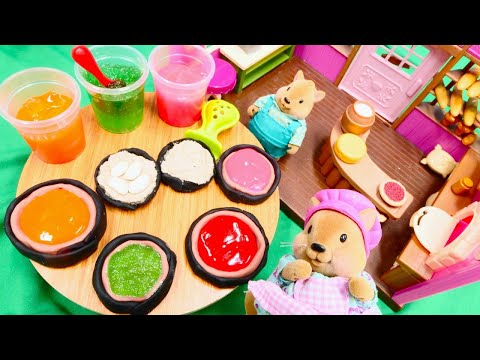 Sincap Ailesi ile evcilik videoları! Anne Sincap tartları yapıyor! Yemek yapma