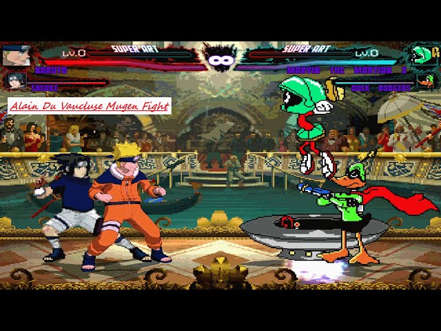 Mugen : Naruto & Sasuke Vs Marvin X & Duck Dodger (Request)