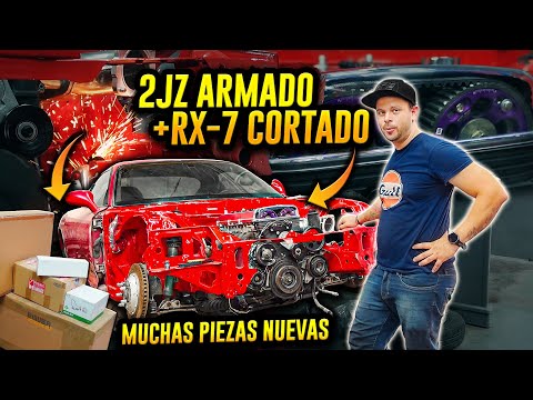 Proyecto RX-7 con MOTOR 2JZ ¡CORTAMOS el auto y TERMINAMOS DE ARMAR Y MONTAR el 2JZ! Quedó INSTALADO