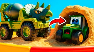 Des dinosaures qui construisent ? Découvre les véhicules-dinos dans le bac à sable ! 🦖🚜