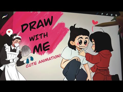 Draw with me ✨ Mulan and Shang (short animation)