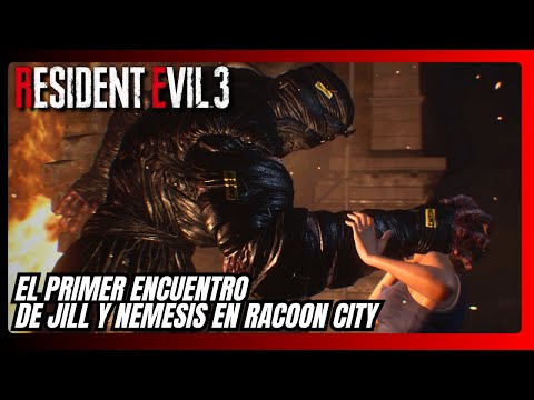 El primer encuentro de Jill y Nemesis en Racoon City RE3 Remake