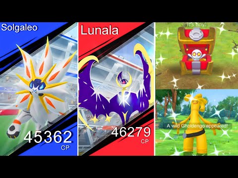 Solgaleo & Lunala raid pokemon go | shiny gimmighoul & shiny gholdengo | New Dynamaxs in pokemon go.