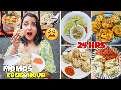 I ate MOMO Every Hour for 24 Hours Challenge - Eating Best MOMOS in Kolkata - FOOD CHALLENGE India