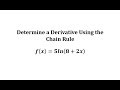 Chain Rule and Derivatives
