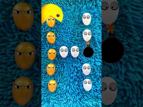 HAHA  Pac Man VS Eggs Suprise Funny #asmr #funny #shorts #shortvideo #cartoon