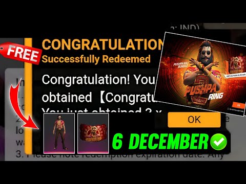 FREE FIRE REDEEM CODE TODAY 6 DECEMBER REDEEM CODE FREE FIRE | FF REDEEM CODE TODAY 6 DECEMBER