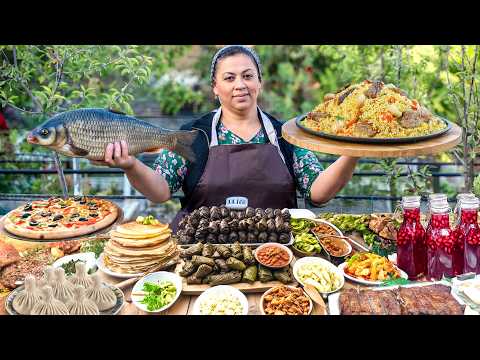 Azerbaijani Woman Cooks 27 Meals in 4 Hours | From Farm to Table