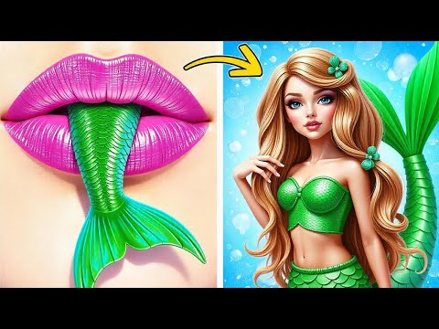 Barbie Need Mermaid Makeover! *SHOCKING* Amazing Mermaid Makeover Hacks