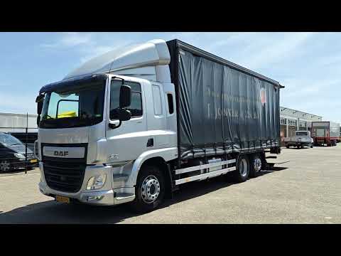DAF CF 400 FAN 6x2/4 SpaceCab Euro6A - Schuifzeilenbak 7.7m + Laadklep 2000kg - HH Vloer - AanhangerKoppeling | Vrachtwagens | Schuifzeil