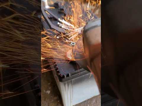 The damaged battery head is repaired.