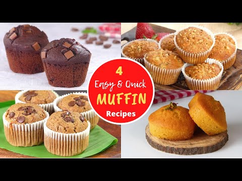 4 Easy Homemade Muffins by Tiffin Box | Easy Cupcakes Recipes