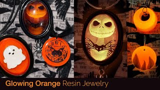 Glow In The Dark Orange Resin Jewelry  #resin #halloween #resinjewelry #jewelrymaking #crafts #gitd