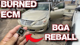 HYUNDAI GENESIS BURNED ECM / NO COMM / BGA CHIP REBALL
