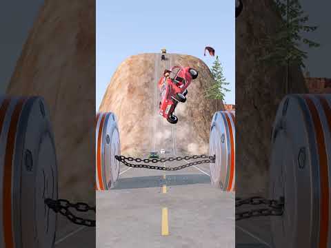 School Bus Vs chained Hydraulic Crush โ BeamNG.drive | #shorts #shortsvideo #beamngdrive