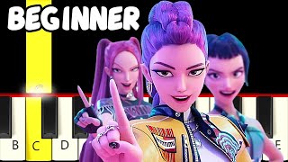 5 Famous KPop Demon Hunters Songs - Slow and Easy Piano Tutorial - Beginner