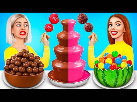 Tantangan Air Mancur Saus Coklat | Kue Coklat & Pertarungan Permen oleh RATATA