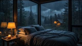 [No Ads] Sleep Music with Heavy Rain on Window | Soft Piano for Insomnia Relief & Better Sleep