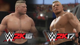 WWE 2K17 vs WWE 2K16 Brock Lesnar Entrance (Comparison/Comparacion)