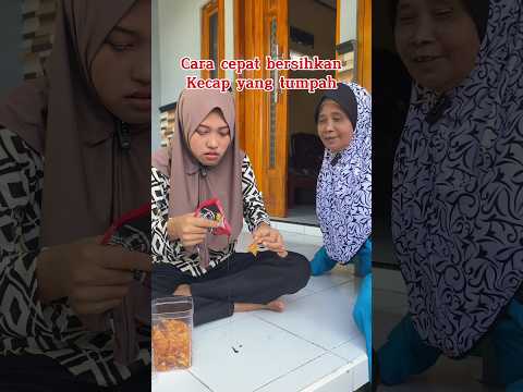 Cara cepat bersihkan kecap yang tumpah #kreatif #comedy #lucu #tips #hiburan #shortvideo