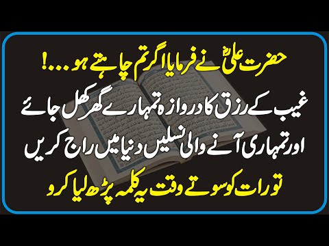 Hazrat Ali RA Ne Farmaya Agar Tum Chahtay Ho K Ghaib K Rizq Ka Darwaza Khul Jaye Tau Ye Kalima Parho