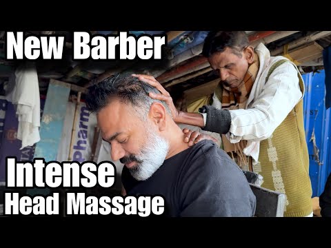 Asmr Intense head massage by Old school Indian steer barber Raju #anxiety #sensorial