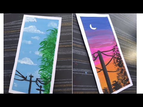 easy painting ideas 💡 l easy painting for beginners l #painting #bookmarkpainting