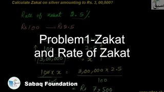 Problem1-Zakat and Rate of Zakat
