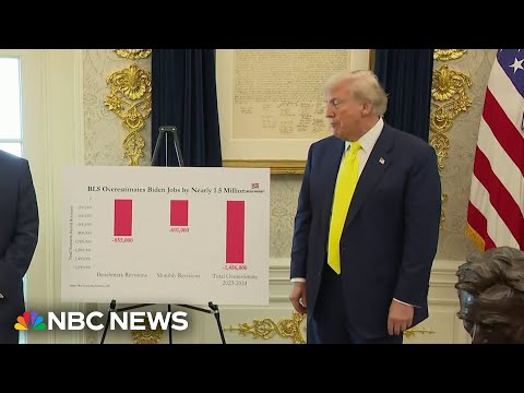YouTube video thumbnail: Trump Unveils Unverified Economic Data After Firing Head of Labor Statistics Bureau
