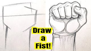 How to Draw a Fist STEP BY STEP - Easy For Beginners | Quick & Simple Pencil Drawing Tutorial