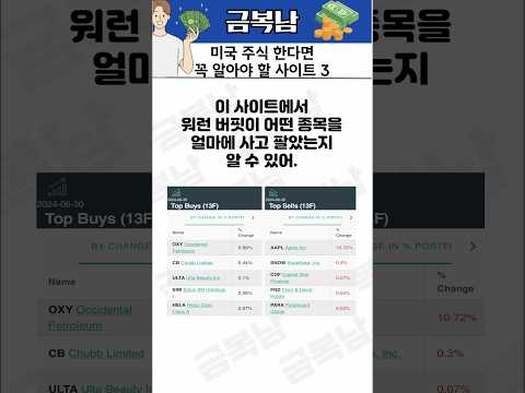 미국 주식 한다면 꼭 알아야 할 사이트 3 #경제공부 #경제