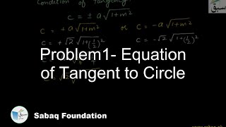 Problem1- Equation of Tangent to Circle