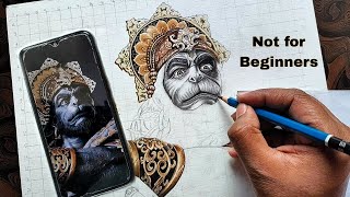 Hanuman ji drawing ,🤫 My most detailed Drawing 🤯 Bajrang bali Drawing Step by step hindi tutorial