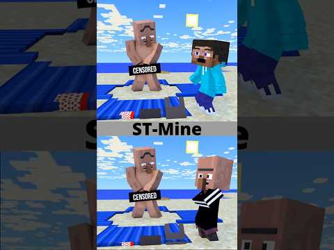 Baby Steve VS Bad Villager. New Beach Story. #shorts