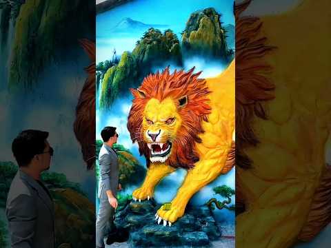 🎨😱 Kid Ruins Wall... But Dad Turns It Into a Masterpiece! 🦁✨ | 💖 Like & Subscribe #shorts