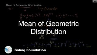 Mean of Geometric Distribution