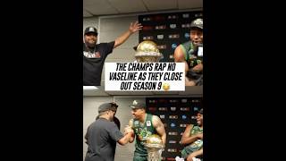 The Ball Hogs won the chip, then rapped No Vaseline at their own press conference 🍿🤣