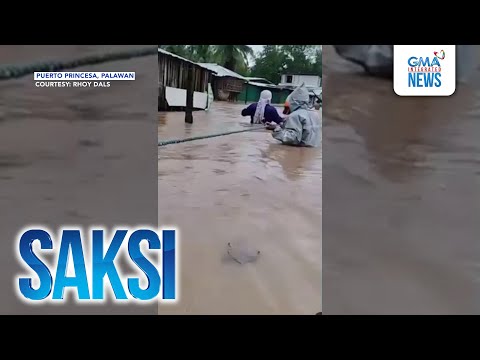 Ilang bahagi ng Palawan, nalubog sa baha dahil sa ulang dulot ng shear line; bata, kasama... | Saksi