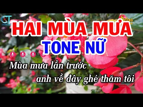 Karaoke Hai Mùa Mưa Tone Nữ F#m | Nhạc Sống Mới | Karaoke Tuấn Kiệt