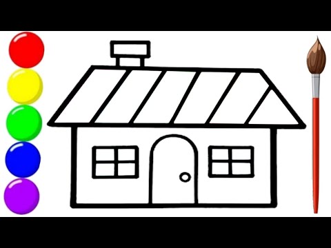 How to Draw A House Step By Step | घर का चित्र कैसे बनाये | Easy Drawing for Kids | Twinkle Art