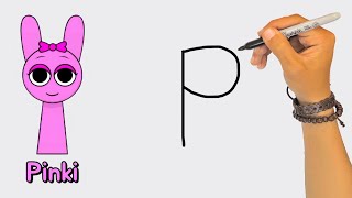 Incredibox Sprunki Pinki Drawing with Letter P Easy